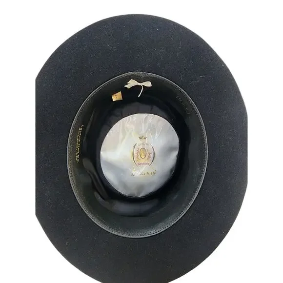 Vintage Black Barlesoni Fedora Unisex Hat Black Band Made of Imported Furs 7 - Picture 5 of 7